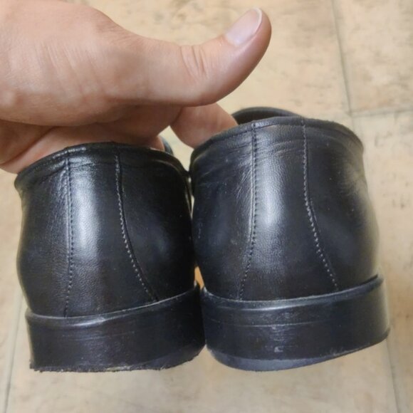Hugo Boss black loafers 8UK 9US made italy stitched soles chisel toe penny - Picture 8 of 10
